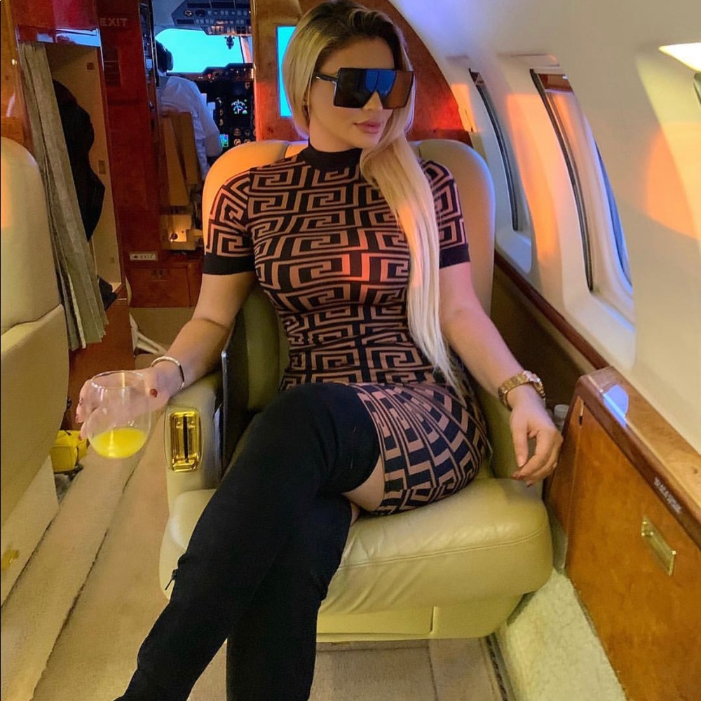 Fendi like print dress knee length